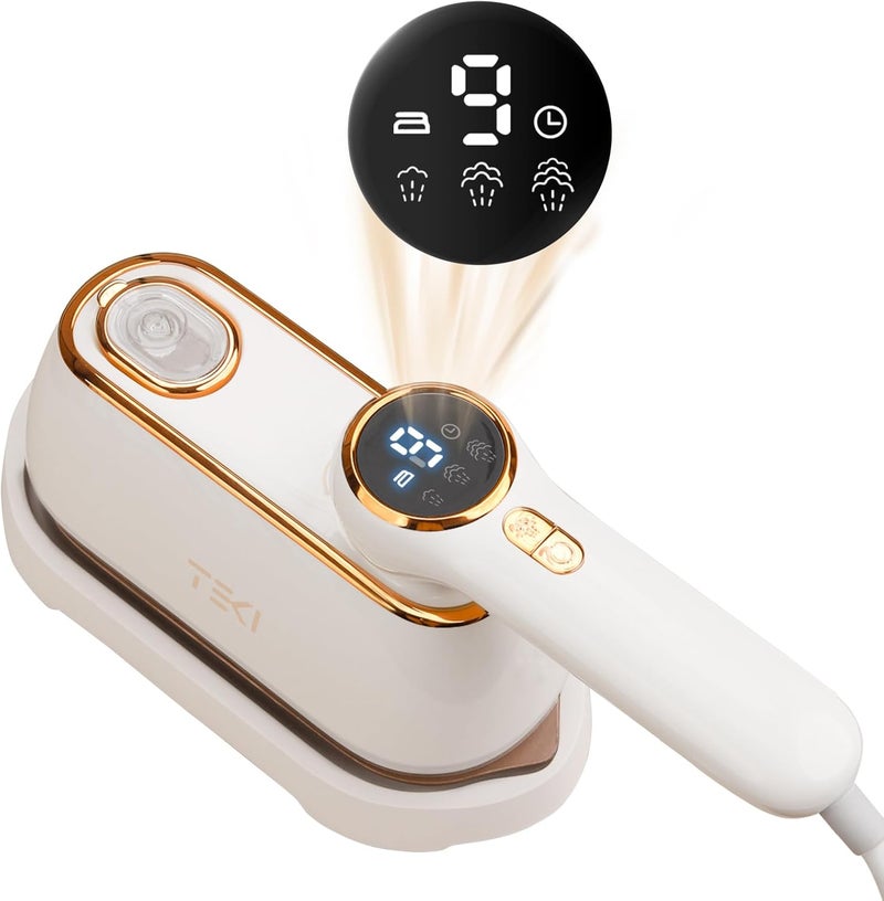 TEKI Travel Steamer for Clothes Portable, 1200W Handheld mini travel Steam Iron 4 Mode with LCD Displa Powerful Wrinkle Remover, Garment Steamer for Home, Dorm, Travel 120V - Image 1